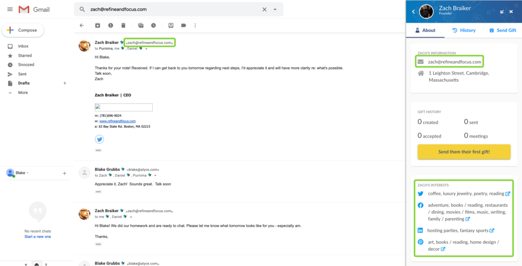 Send Business Gifts from Google Chrome