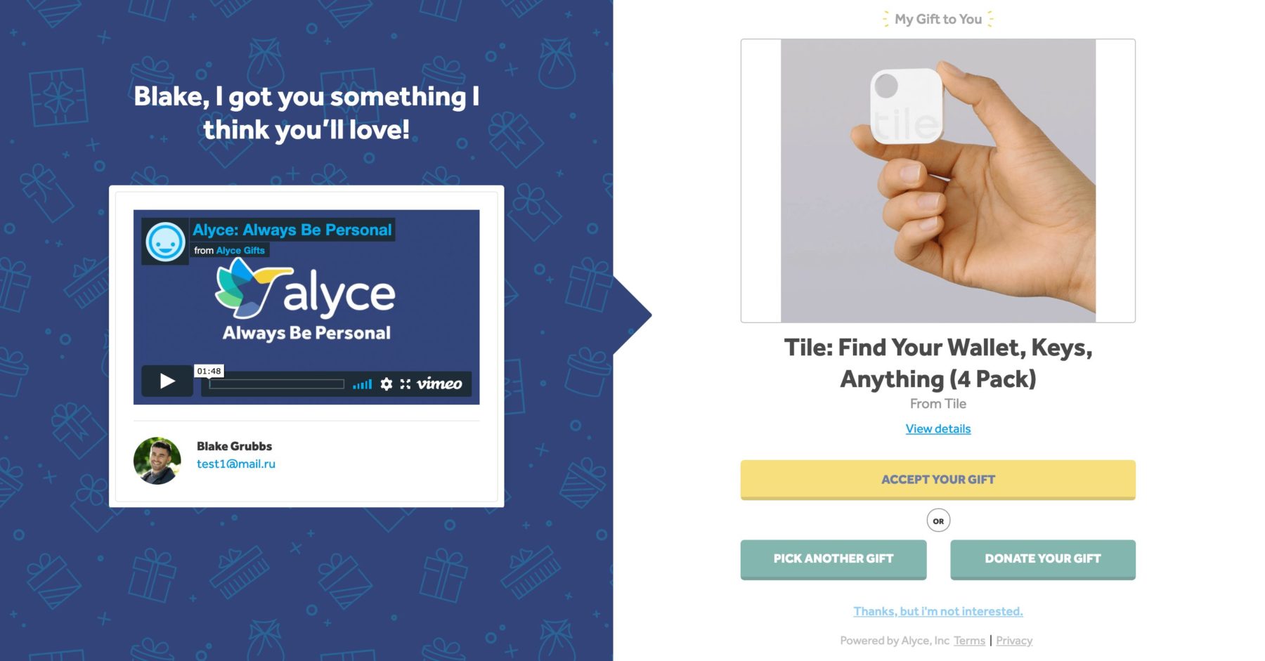 Alyce Video Landing Page Announcement