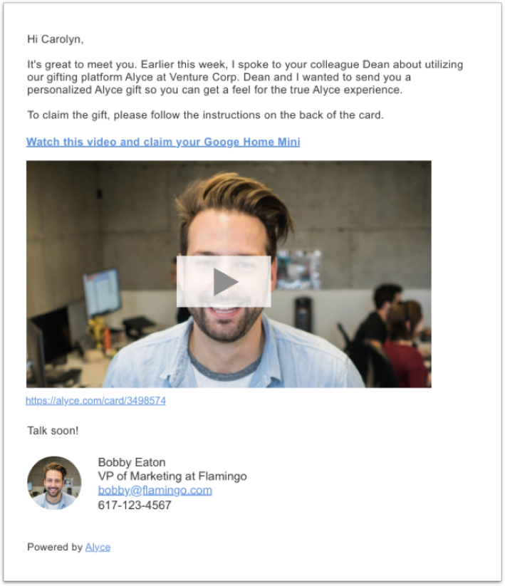 embed video in an email
