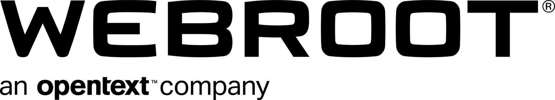 Webroot - an opentext company - logo black