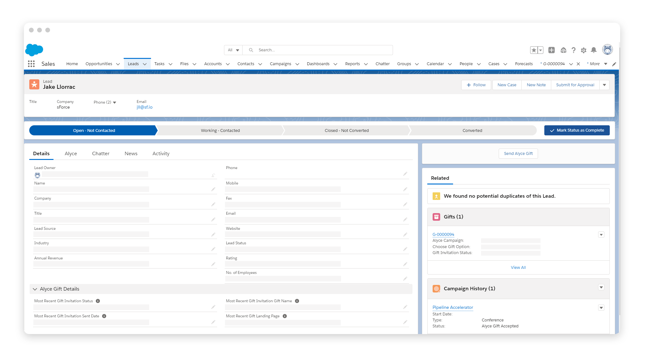 workflow-screenshot The power of Alyce within a rep's workflow screenshot