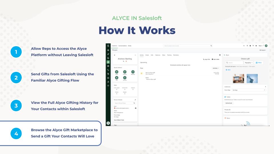 Browse the Alyce Gift Marketplace in Salesloft