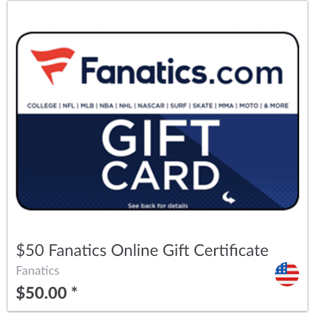 Fanatics Official Gift Card for Sports Swag