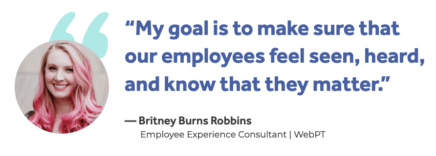 Gifting marketing quote from Britney Burns Robins at WebPT